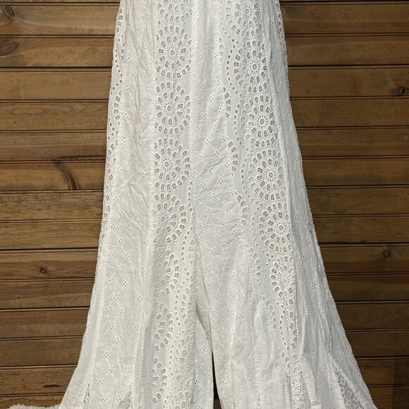 Free People Midnight Cruiser One-Piece Jumpsuit White Eyelets Lined Size XS - Picture 4 of 16